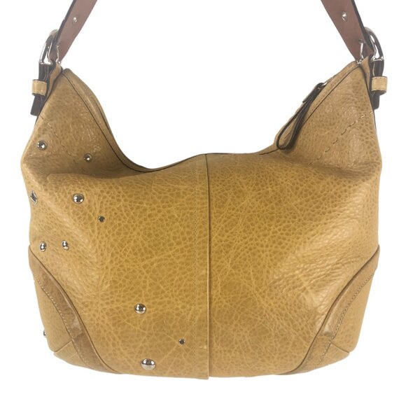 COACH Tan Studded Grommet Leather Soho Hobo Handbag F10932 - Picture 4 of 12